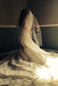 wedding dress, child, girl, wedding, dress, play thumbnail