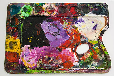 purple, green, and red abstract painting thumbnail