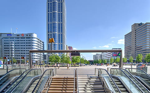 stairs, city, buildings, architecture thumbnail