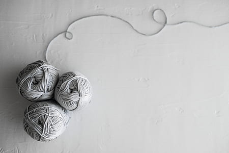 grayscale photo of yarns thumbnail