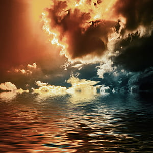 water under blue and black clouds thumbnail