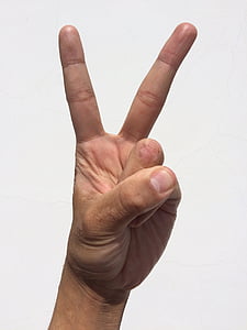 peace human hand sign thumbnail