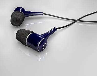 blue and grey earbuds with case thumbnail