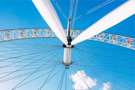 low angle photo of white Ferris wheel during daytime thumbnail
