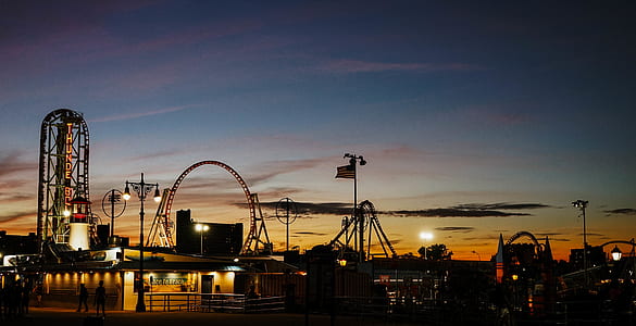 photo of gray amusement park at golden hour thumbnail