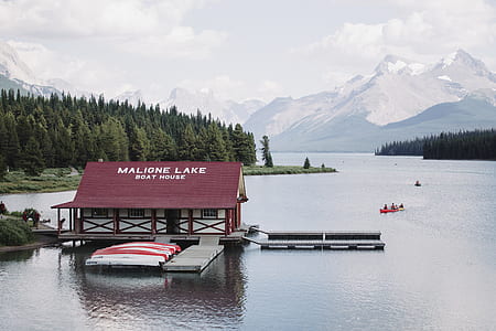 Maligne Lake boat house thumbnail