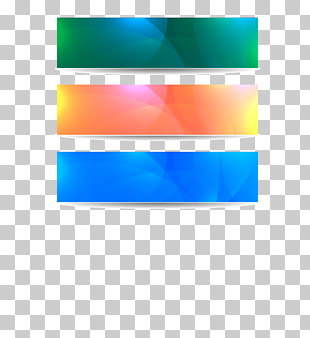 Web banner Poster, Color banners material, three assorted-color decors PNG clipart