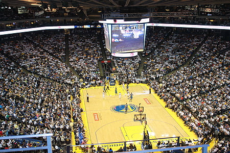 person watching NBA game inside Oracle Arena thumbnail