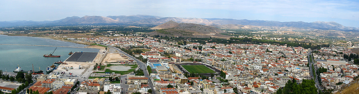 Panorama of modern Nafplion in Greece thumbnail