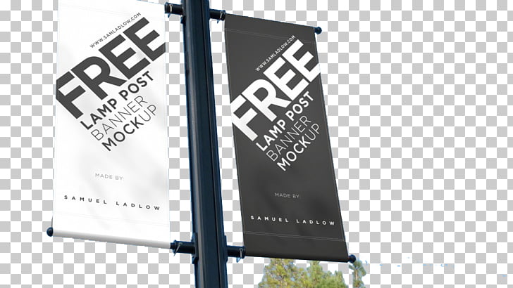 Mockup Banner Advertising Street Light Outdoor Advertising Flags