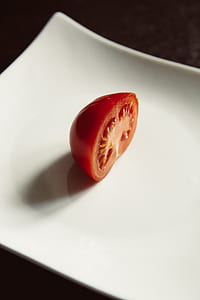 Red Tomato on White Ceramic Plate thumbnail
