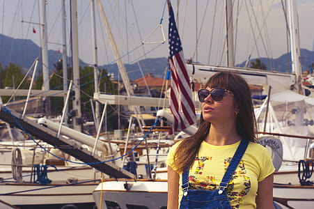 Woman Wearing Sunglasses and Yellow Top thumbnail