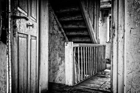 grayscale photo of staircase thumbnail