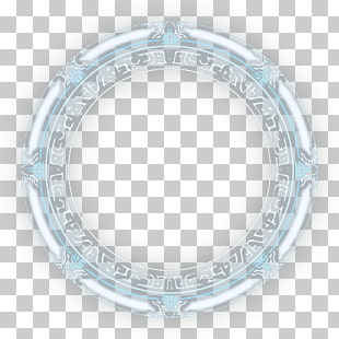 Circle Religion Islam Pattern, Magic circle of blue light emission, round white and blue frame PNG clipart