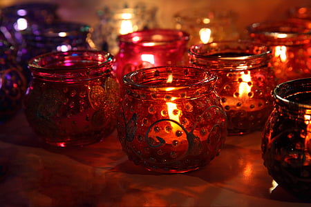 tealight candle with holder lot on table thumbnail