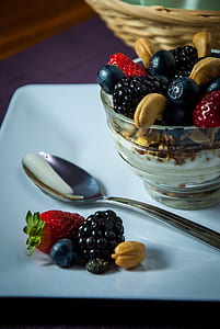 blackberry, strawberry, and cashew nuts dessert thumbnail