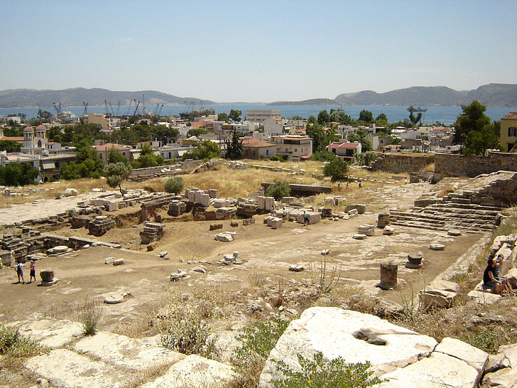 Excavation site towards Eleusis and the Saronic Gulf in Greece