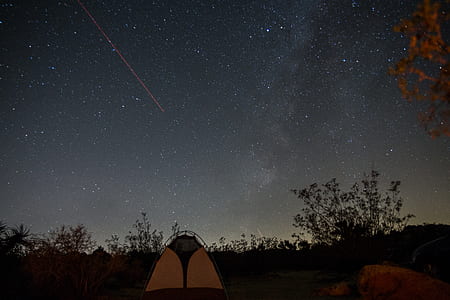 dome tent during nighttime thumbnail