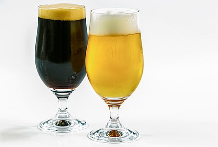 two clear footed drinking glasses thumbnail