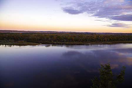 Scenic landscape view across the river at Ferry Bluff, Wisconsin thumbnail