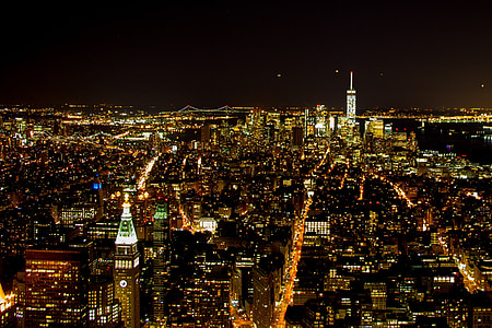 high rise building lightened during nighttime thumbnail