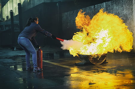 person, woman, girl, fire thumbnail