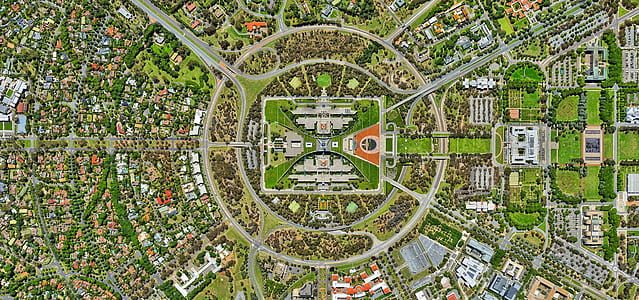 aerial shot of concrete structures thumbnail