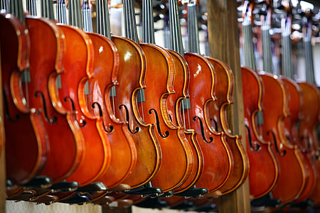 selective focus photography of brown violins thumbnail