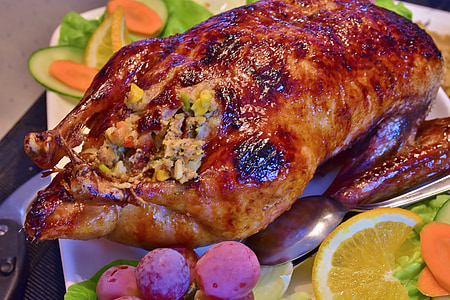 roasted chicken on white plate thumbnail
