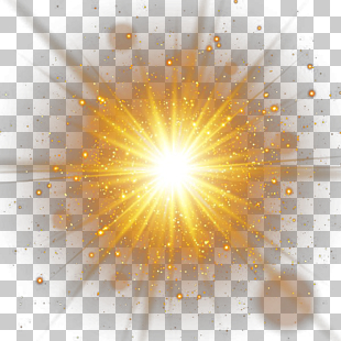 Sunlight Luminous efficacy, Light effect of decorative gold spot, yellow star illustration PNG clipart