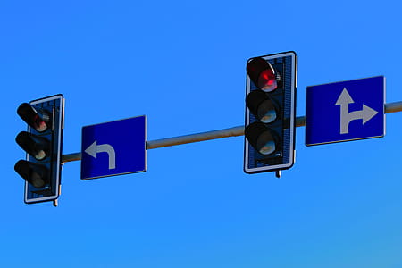 sky, lights, sign, blue sky thumbnail