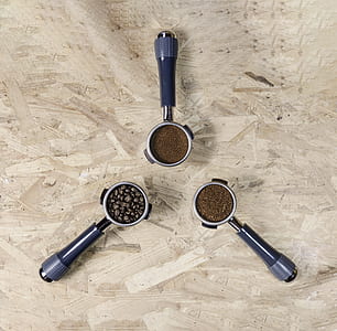 three blue handled coffee grinders thumbnail