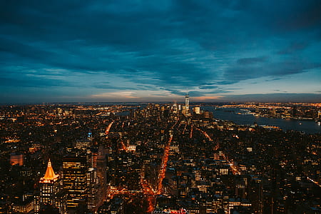 aerial photography of city during nighttime thumbnail