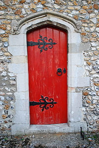 red wooden door thumbnail