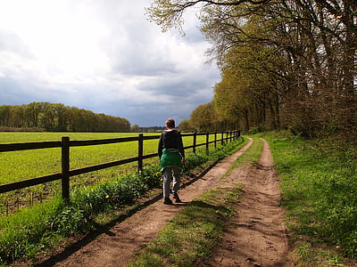 person standing near fence on pathway thumbnail