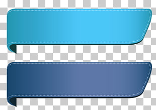 , Blue Transparent Banners Set , two teal and gray straps PNG clipart