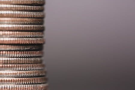 Silver Coin Stack On Left Of Image Photo thumbnail