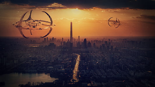 city skyline at golden hour thumbnail