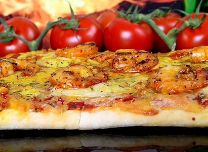 pepperoni pizza and red cherry tomatoes thumbnail