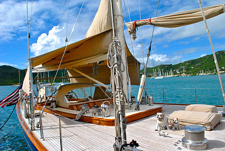 white and brown yacht during daytime thumbnail