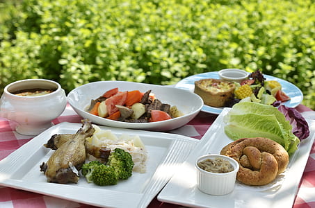 assorted dish on white ceramic plates thumbnail