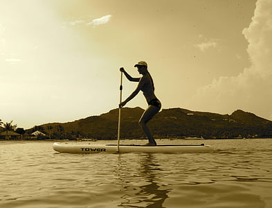 woman surfing using paddle thumbnail