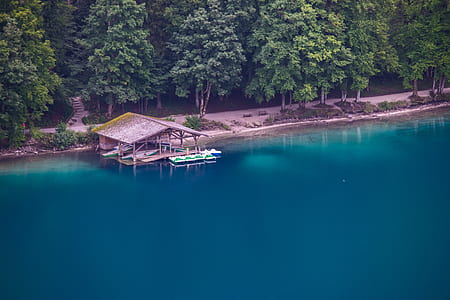 white kayaks on brown rest house thumbnail