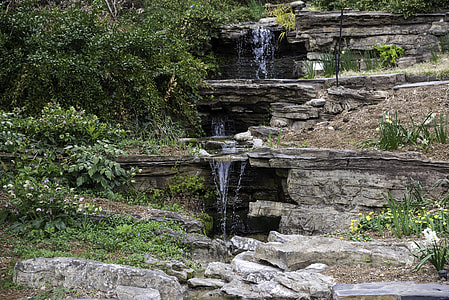 Small Waterfalls in Duke Gardens in Durham, North Carolina thumbnail