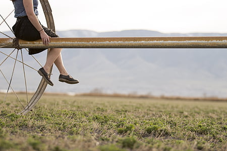 girl, field, countryside, dress thumbnail