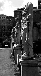 grayscale photo of statues thumbnail