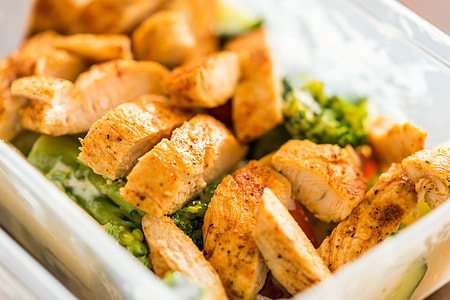 Fitness Meal Lunch Grilled Chicken Steak in Plastic Box thumbnail