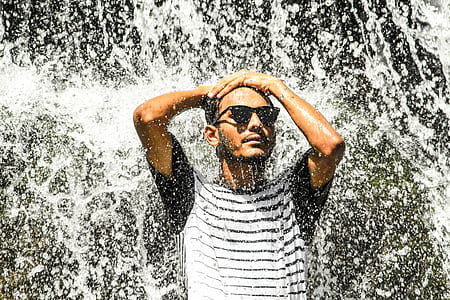 man, person, sunglasses, water thumbnail