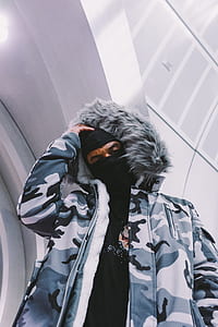 man, male, coat, camouflage thumbnail