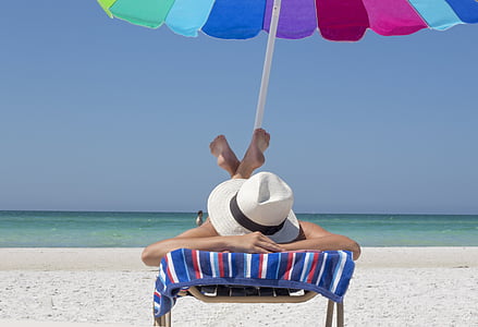 person lying down on beach chair thumbnail